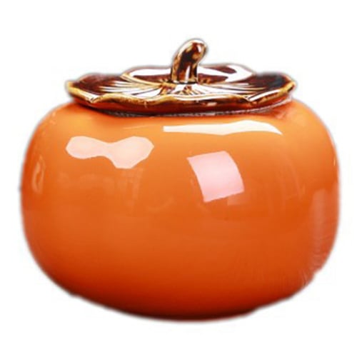 Ceramic Tea Canister Tea Set Coffee Box Persimmon Caddy Storage Sealed Jar Cans 