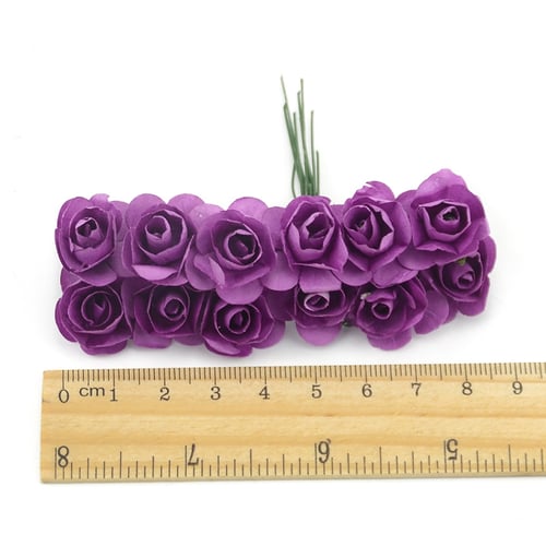 144PCS Mini Flower Head Artificial Paper Flowers Rose For Wedding Party Decor DS 