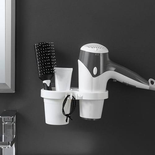 Hair Dryer Wall Mount Holder Storage Rack Bathroom Shelf Organizer Punch Free Hair Dryer Wall Mount Holder Storage Rack Bathroom Shelf Organizer Punch Free