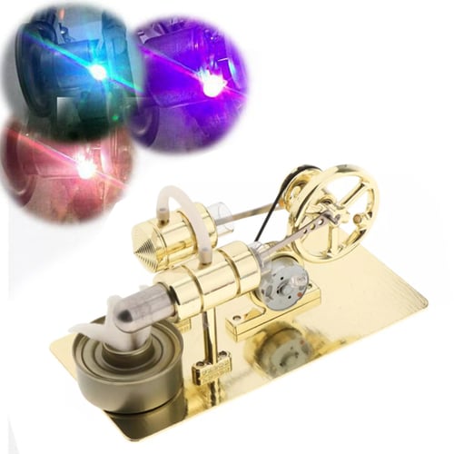 Golden Sterling Engine Model Electric Generator Physics Science Toy for Kids 
