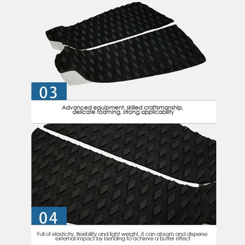 2pcs Black & White Grid EVA Diamond Surfboard Traction Tail Pads Deck Grips 