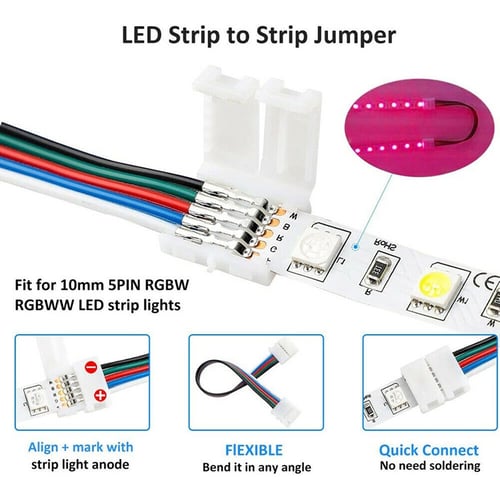 95pcs/kit 4 Pin SMD 5050 RGB LED Strip Light Cable Kit with T/L-Shaped Connector