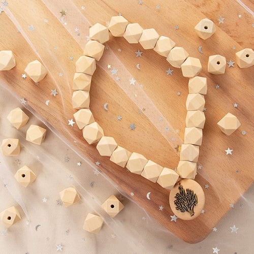 5-50pcs Wood Spacer Beads Unfinished Geometric Beads Jewelry For Necklace DIY 