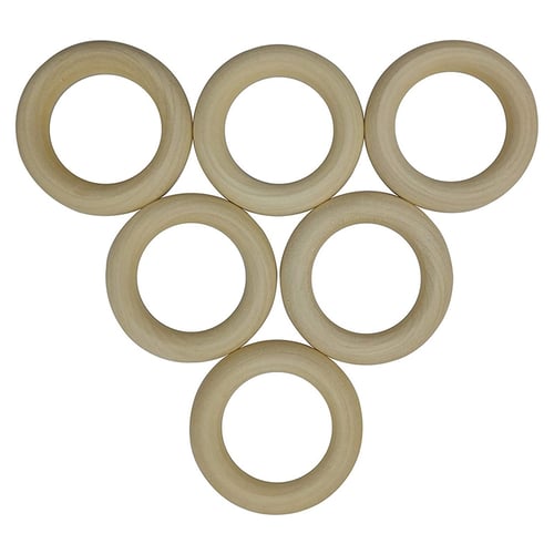 50 Pieces Natural Wooden Rings for DIY Craft Unfinished Handmade Wood Rings Circles Without Paint for Wood Ring Pendant Connectors Jewelry Making 55MM 2.16 