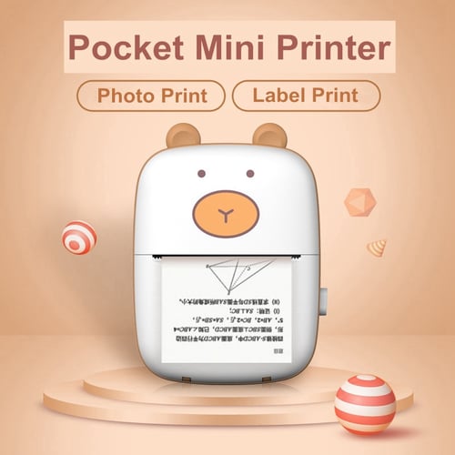 1 Pc Pocket Bluetooth Printer Photo Printers Pocket Student Wrong Question Printing Wireless USB Rechargeable