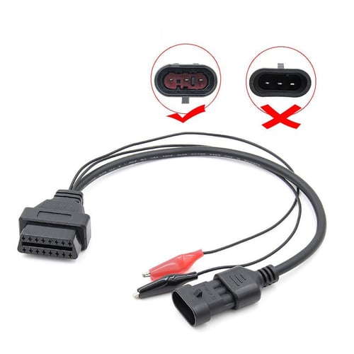 OBD2 Adapter Cable 3 Pin to 16 Pin OBD2 Adapter Connector Diagnostic Scanner Cable for Fiat Lancia Alfa Romeo 3 Pin Female Interface