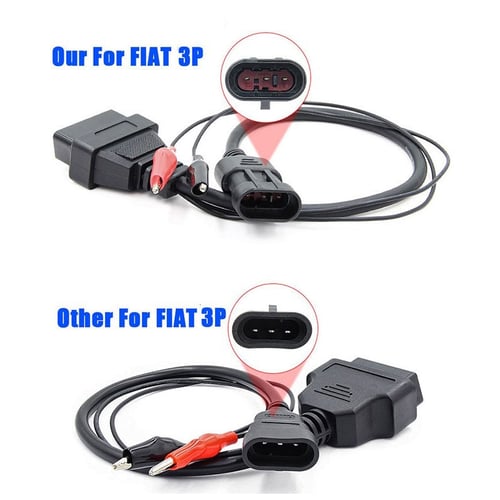 OBD2 3 Pin to 16 Pin Diagnostic OBD Connector Cable Adapter for Fiat Alfa Lancia