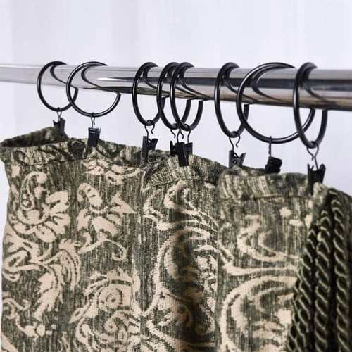 Dry Rings With Clips Curtain Rod Decorative 50pcs Dry Rings With Clips Curtain Rod, How To Use Curtain Rod Clip Rings