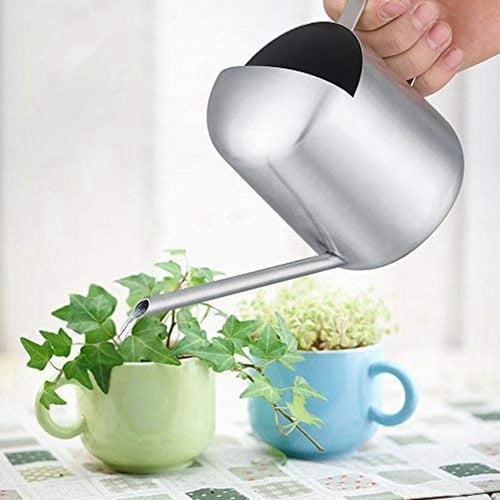 Stainless Steel Watering Can Garden Plant Flower Long Mouth Sprinkling Pot 