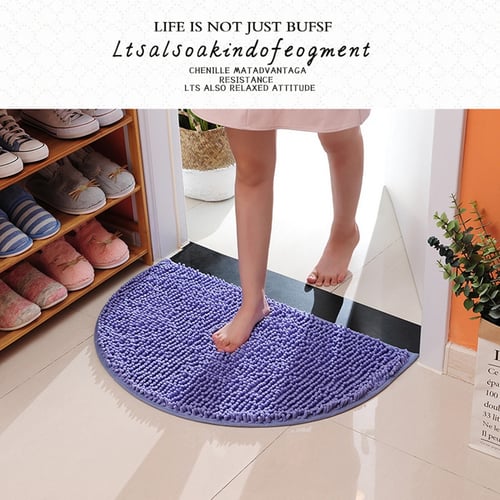 Semi Circle Carpet Slip Resistant Bathing Room Rug Floor Door Mat Dirt Barrier 