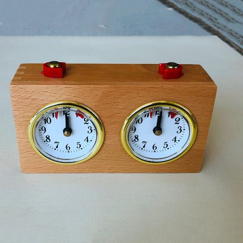 Wooden Chess Clock Timer Competition Game Gift Wind-Up Mechanical Accessories A
