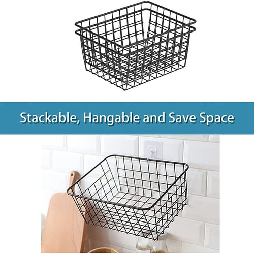 Pk of 5 Wire Shopping Baskets Blue Handles 