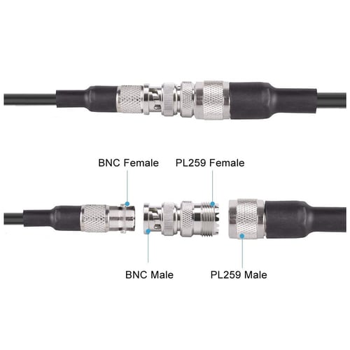 5 Pack N Female Jack to BNC Female Jack RF Coaxial Coax Adapter Connector 