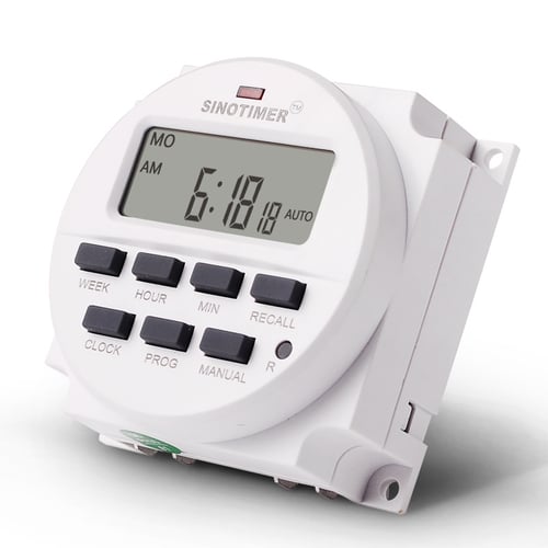 LCD Digital Timer 12V DC 7 Days Programmable Time 15.98 Inch Switch TM618N-4 