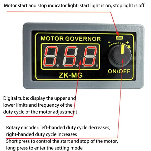 150W PWM DC Motor Speed Governor Controller Switch BMG Digital Display 5-30V 2x 