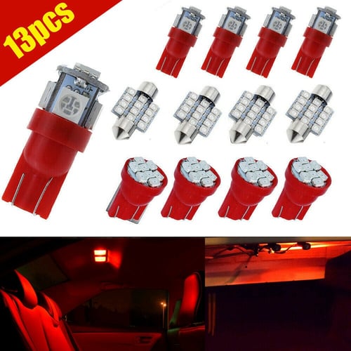 13X Pure White LED Lights Interior Package Kit For Dome License Plate Lamp Bulbs
