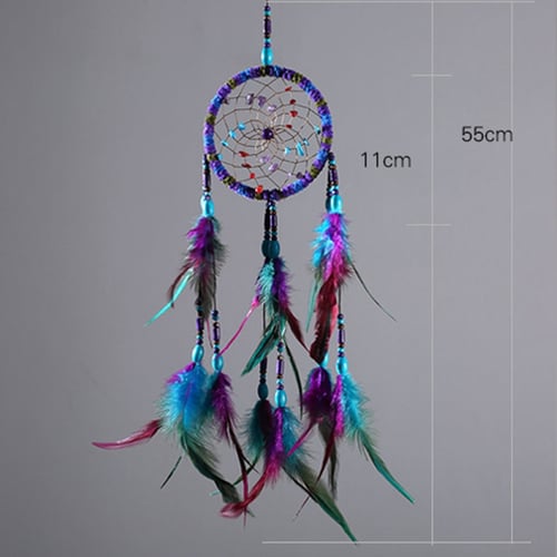 Hade Dream Catcher Net with feathers Hanging Decor Craft Gift for Home Car 55cm 