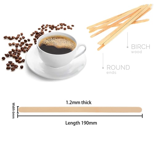 Birchwood Tea Coffee Wood Coffee Stir Sticks Wooden Stirrers 100 Pack 