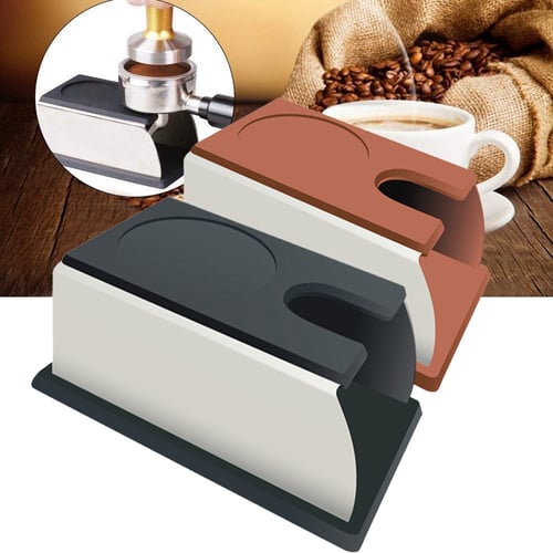 Fdit 2 Colors Coffee Tamper Holder Coffee Powder Maker Stand Rack Tool Stainless Steel+Silicone Coffee