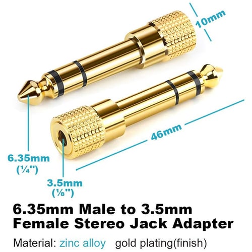 1/4 to 3.5mm Adapter for Guitars Receiver Mixing Console 6.35mm Stereo Male to 3.5mm Female Plug Jack Stereo Adapter 1/4 inch Male to 1/8 inch Female Headphone Adapter Guitar Home Theather More 