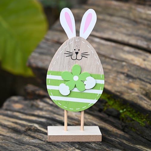 Wooden Rabbit Shapes Ornaments Easter Rabbit Decorations Craft Party Supplies 