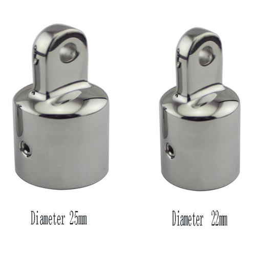 2x Jaw Slide Hinged Stainless Steel Bimini Top Fittings for 20/22/25mm Tube 