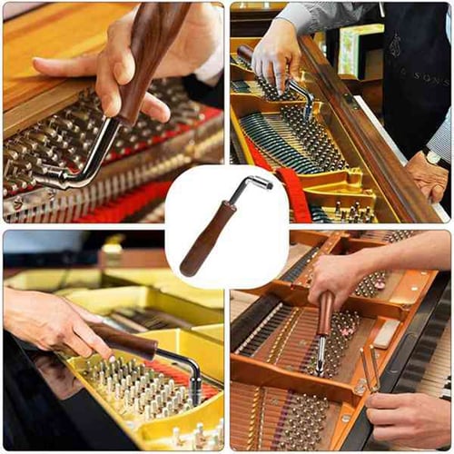 11pcs Piano Tuning Kit Wrench Hammer Felt Strip Mutes Triangular Rubber Temperament Diy Fixing Set