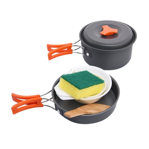 Camping Non-stick Cookware Set Bowl Pots Pans for Outdoor Travel Hiking Picnic 