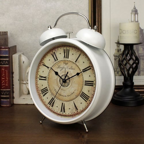 Alarm Clock Home Decors Metal Double Twin Bell Vintage Classic Bedside Accessory 