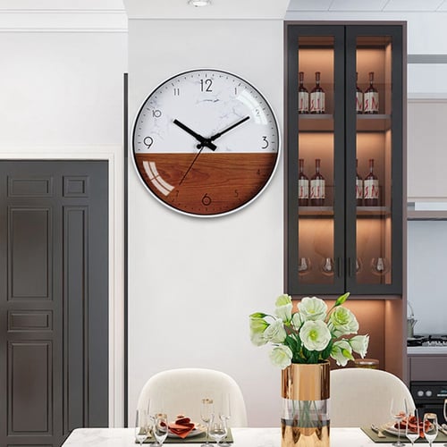 Fashion 12inch Mute Wall Clock Non-Ticking Decorative Clock For Home Office 