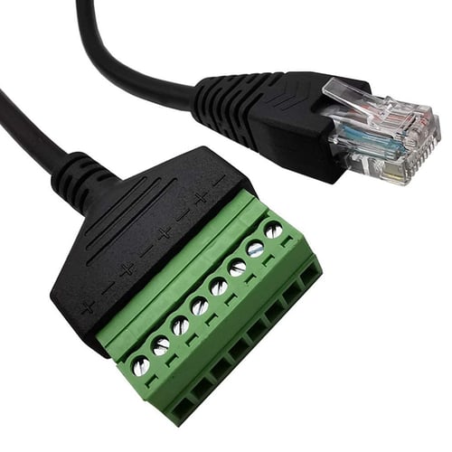 RJ45 Ethernet Male Plug to 8 Pin AV Terminal Screw Adapter Converter For DVR 