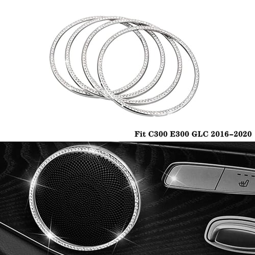 Stainless Door Speaker Cover Trim For Mercedes Benz C E GLC Class W205 2015-2019 