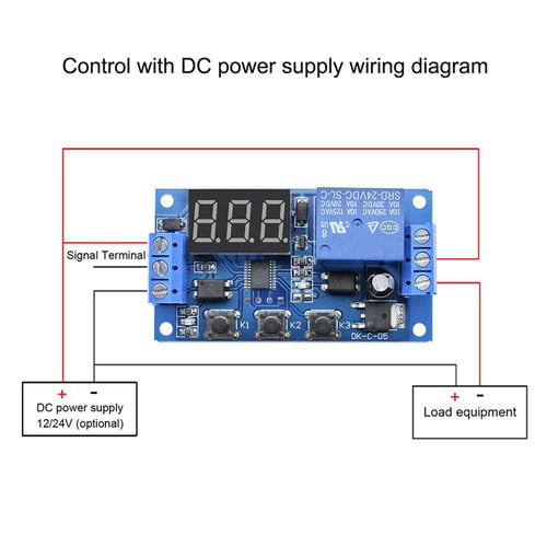 New LED Delay Timer Control Switch Relay Module Automation 24V with case 