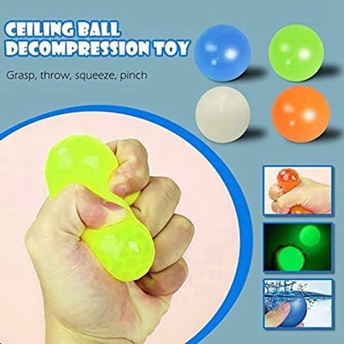 Stress Relief 4X Sticky Wall Balls for Ceiling Globbles Squishy Relief Kids Toy 