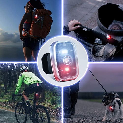 2 White LED Safety Light Night Clip On Waterproof Flashing Running Cycling Bike 