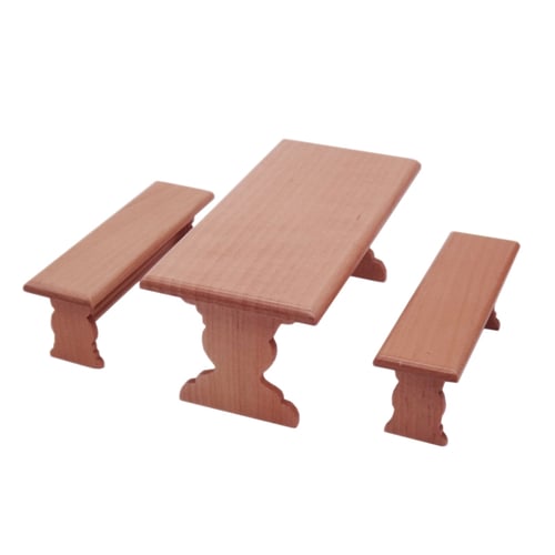 Bench Toys Model 1:6 Scene Accessories Long Table Desk Bench Furniture Set Wood 