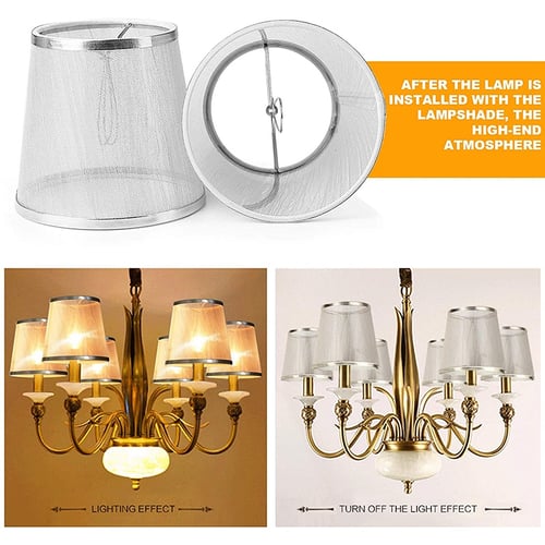 MODERN CANDLE LAMPSHADE CLIP ON CHANDELIER PENDANT WALL LIGHT SHADE BULB COVERS 