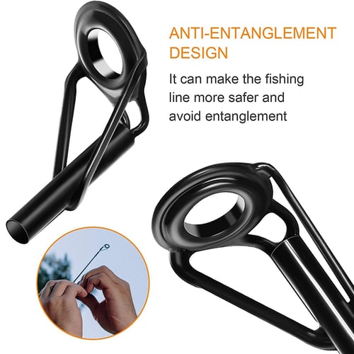 80* Fishing Rod Tip Repair Stainless Steel Ceramic Ring Guide Replacement Kit 