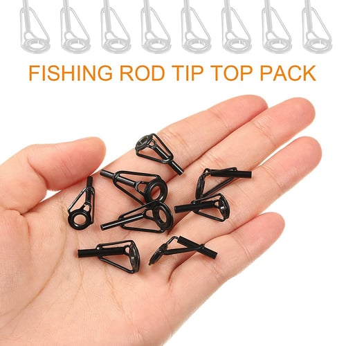 Lot 8pcs Ceramic Fishing Rod Guide Tip Repair Kit Stainless Steel Rings Useful 