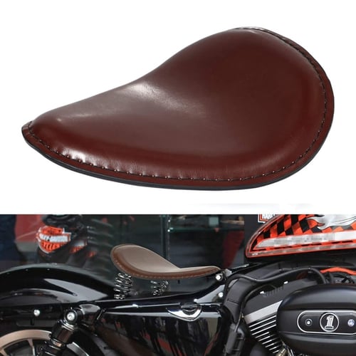 Leather Retro Motorcycle 3" Solo Drive Seat For Harley Chopper Bobber Brown