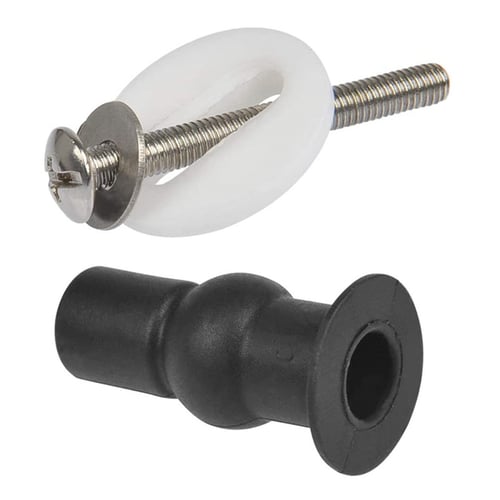 Toilet Seat Screws Washers Expanding Rubber Top Nuts Screw Blind Hole Fixing Set 
