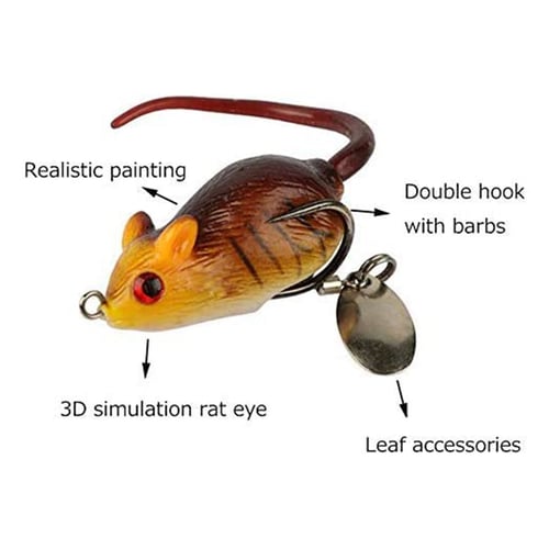 Lifelike Soft Rubber Mice Rat Mouse Fishing Lure Bait Tackle Hook Bass Baits 6A
