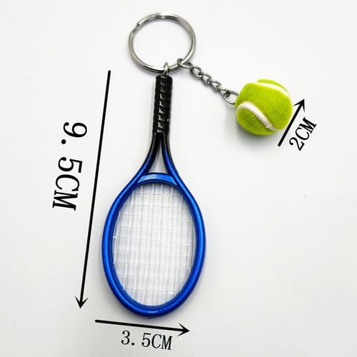 Mini Tennis racket and ball keychain,Tennis key ring,good gift for tennis fans 