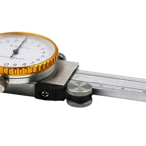 150mm Precision Metric Dial Caliper 0.02mm Stainless Steel Graduation Shockproof 