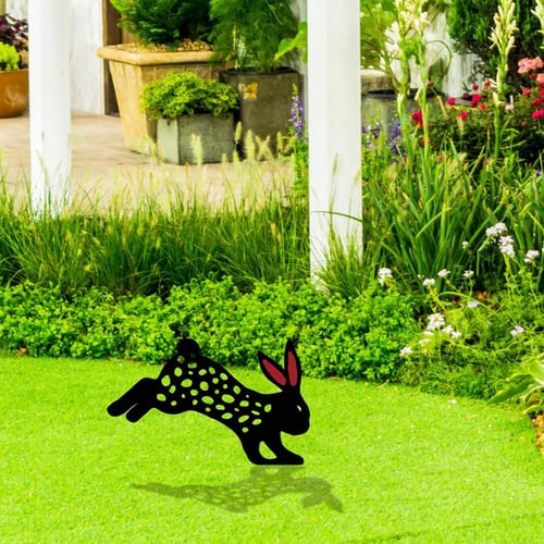 Outdoor Garden Ornaments Chicken Rabbit Yard Art Backyard Home Lawn Stakes Decor 