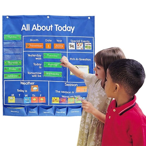 Kids All About Today Pocket Chart Daily Classroom Calendar Board