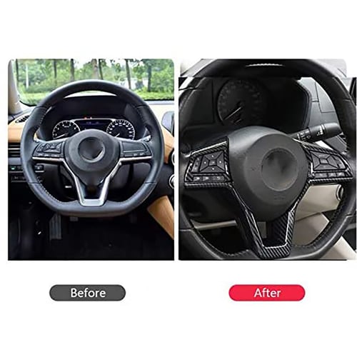 Carbon Fiber Inner Steering Wheel Decoration Cover Trim For Nissan Sentra 2020
