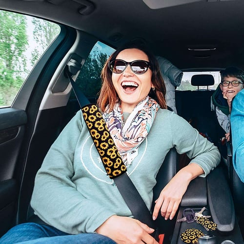 16 Pcs Sunflower Car Accessories For Women Steering Wheel Cover Seat Belt Coaster Keyrings Lanyard Interior - Sunflower Car Seat Cover And Steering Wheel 16 Pcs Sunflower Car Accessories For Women Steering Wheel Cover Seat Belt Coaster Keyrings Lanyard Interior - Sunflower Car Seat Cover And Steering Wheel