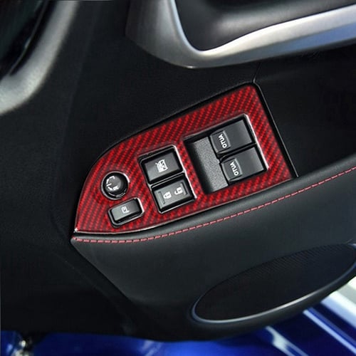 Carbon Fiber Window Lift Switch Button Trim Frame for Subaru BRZ Toyota 86 13-17