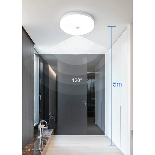 Led Ceiling Light 30w With Motion Sensor Round Lamp Waterproof Indoor Lighting Perfect For Bedroom 25cm - Interior Ceiling Motion Lights